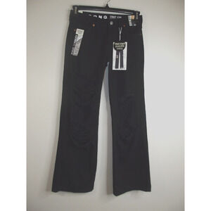 SONG Womens Distressed Low Rise Street JEANS - Size 1/25 - Black NWT
